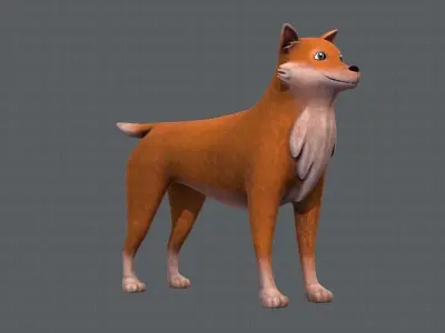 Dog base cartoonV05 Low-poly 3D model