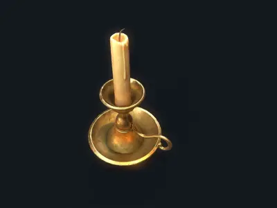 Medieval Candlestick 5 Low-poly 3D model