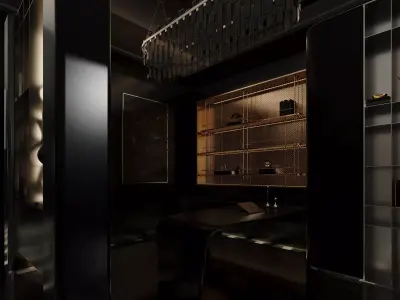 American-style modern study room 3D model