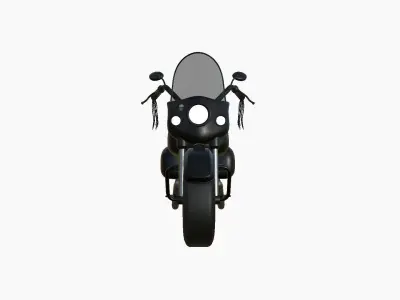 Motorcycle Cartoon B06 Full Black - Custom Vehicle Design Low-poly 3D model