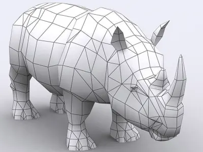 3DRT - Rhinoceros Low-poly 3D model
