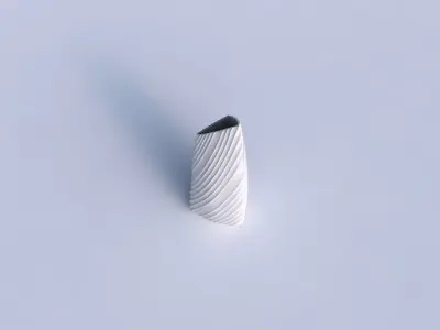 Vase tipped triangle with flowing extruded lines 3D print model