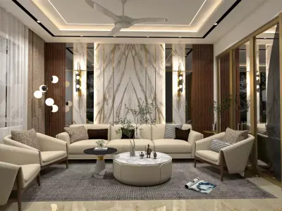 Modern Luxury Living Room Interior 3D model