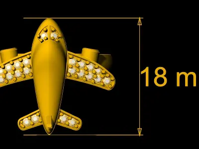  Antique Airplane Ring - 006 3D print model