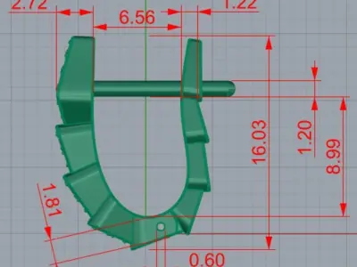 Earrings 3D print model 7
