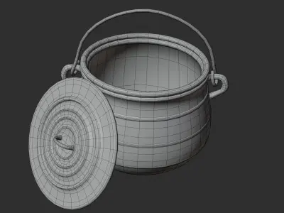 Stylized Fantasy Cauldron Game Ready 3D Asset Low-poly 3D model