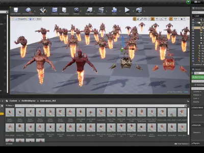 Hell ifrit warrior low-poly game engine ready 3D model Low-poly 3D model