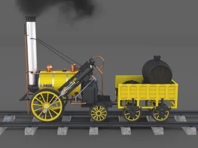 The Stephenson Animated Rocket Locomotive 3D model