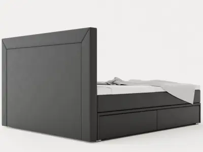 Siena Bed Package 160x200 With Storage White Black Low-poly 3D model