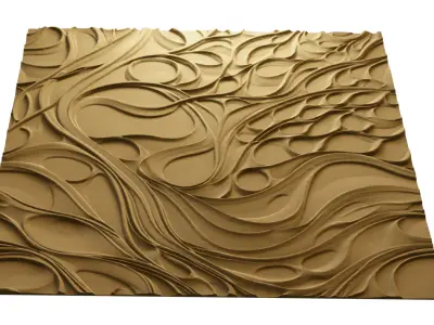 modern panel wall decor set wall relief mural CNC 138  3D model