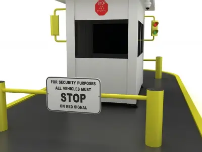 Security Guard Booth 3D model