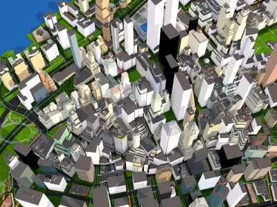 New York City Lower Manhattan September 2020 3d model Low-poly 3D model