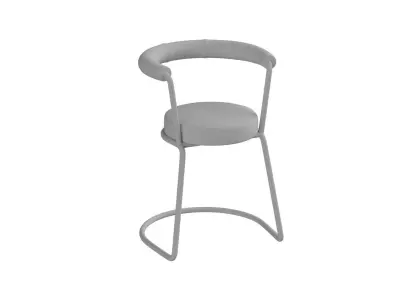 Round Velvet Upholstered Chair 3D model
