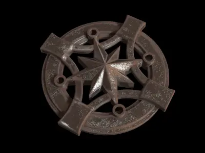 Wind Rose Pendant 3D model