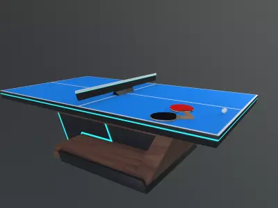 Table Tennis Lowpoly Low-poly 3D model