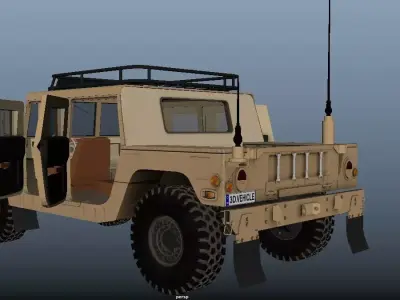 Hummer Army Low-poly 3D model