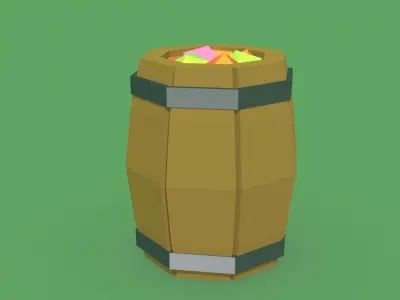 Food Barrel Free low-poly 3D model