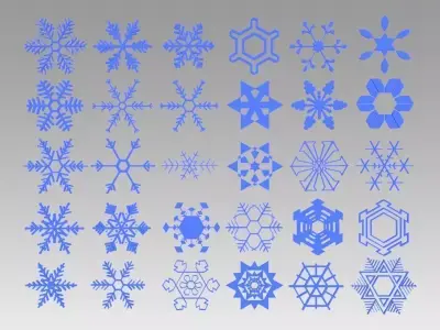 Snowflakes set 3D model