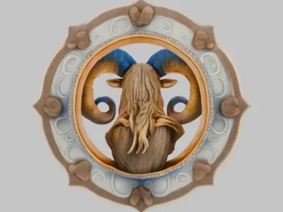 Eternal Ram emblem Low-poly 3D model