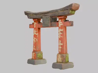 Japanese Torii Gate Low-poly 3D model purchase