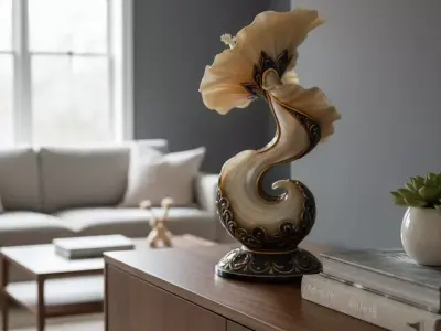 Opulent Calla Lily Sculpture Art Inspired Glass Masterpiece Low-poly 3D model