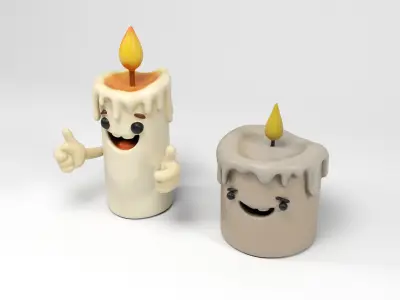 Funny Candles Low-poly 3D model