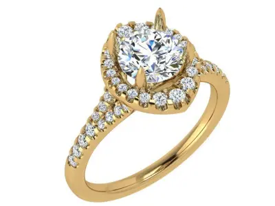 Marquise Halo Ring 4540 3D print model