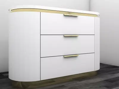 Modern Luxury Drawer Cabinet Gold And Copper Variants 3D Model Low-poly 3D model