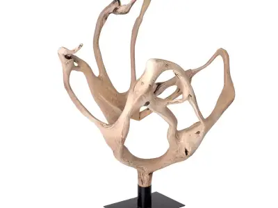 Large Natural Teak Root Wood Sculpture 3D model