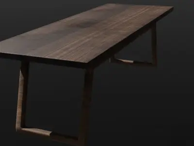 wooden table 3D model buy
