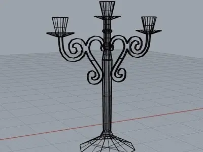 lowpoly chandelier candelabra candle holder 3D model