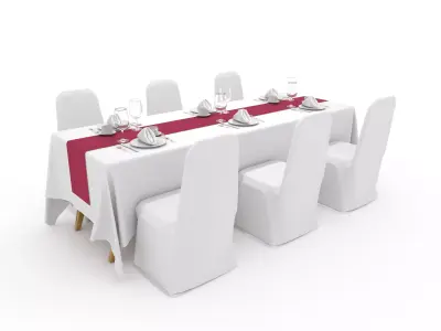 Banquet Table and Chair 102 3D model