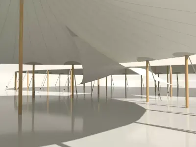 Sperry Tent - Sailcloth tensile structure 3D model