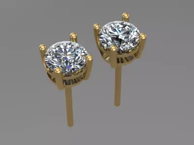 Diamond jewelry earring Coloured Classic E05 3D print model 3D print model