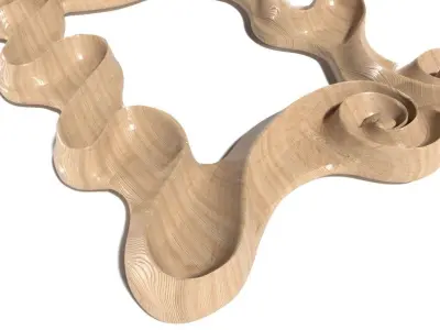 Frame-009 wooden frame with swirls 3D model