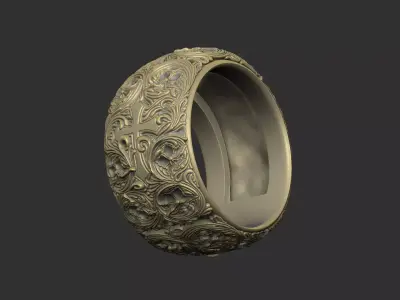 royal luxury ring pattern gothic design 3D print model