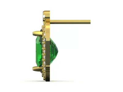 luxury emerald jewelry stl 3dm earring je0140 3D print model