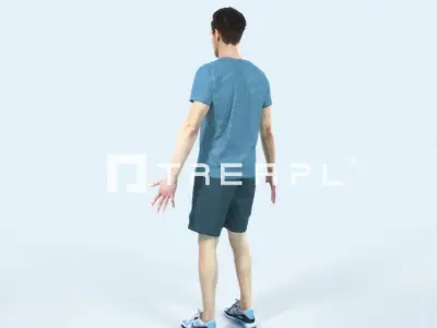 Virtue H Animated Rigged Sports Man Low-poly 3D model