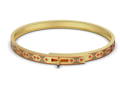 Womens bracelet with Ukrainian embroidery 3D print model