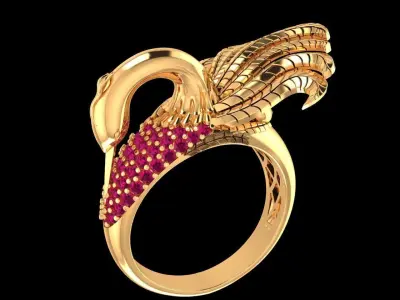 PEACOCK RING 3D print model