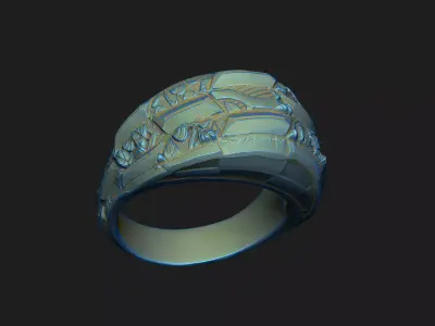 signet solid line basic shape decor shine symbol silver 3D print model