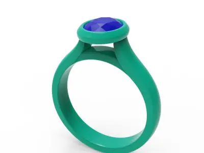  Bezel Engagement Ring 02 3D print model