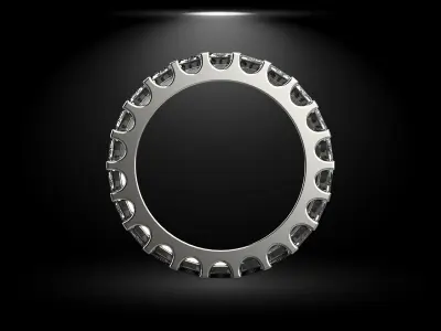 Emerald Cut Wedding Ring Three Sizes N70 3D print model