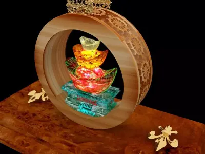 Chinese gold Ingot 3D model