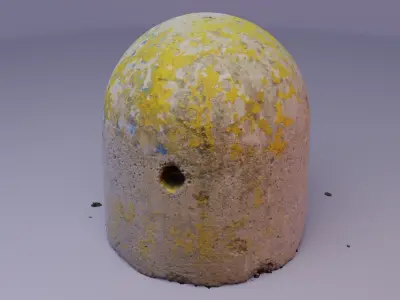 Concrete road bollards 02 high-poly 3D model