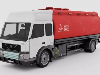 Tanker truck Low-poly 3D model