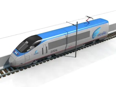 Acela Train Engine 3D model