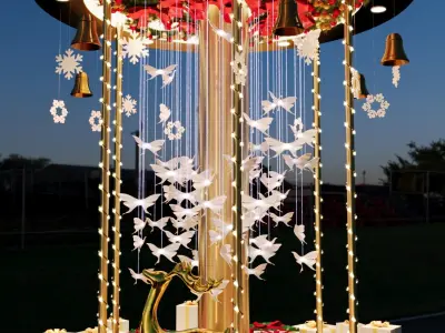 Christmast Booth Event 3D model
