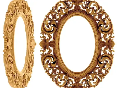 Frame two ornate gold frames 3D print model