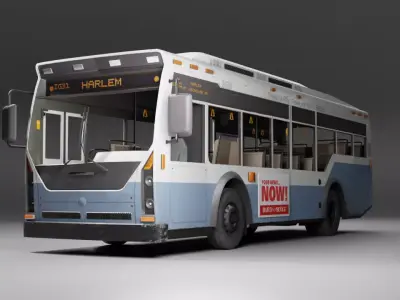 Realistic City Bus Low-poly 3D model
